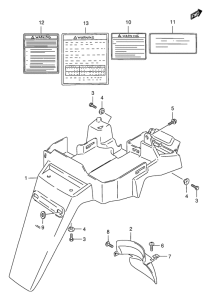 AE50 Rear fender - label