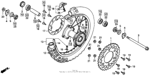 CR250R Rear wheel 90-91