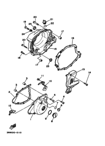 XT225 XT225H Crankcase cover ass`y  (v