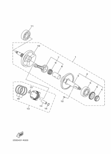 T135FI Коленчатый вал и Поршень