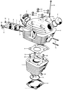 CL100 Cylinder + cylinder head + spark plug