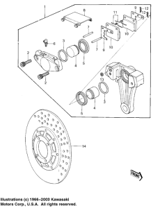 KZ1000 Передний суппорт