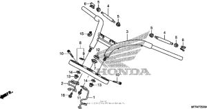VT1300CX Handlebar + top bridge
