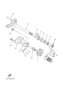 YZ125T1 Вал переключения