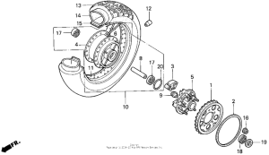 VT600C Переднее колесо