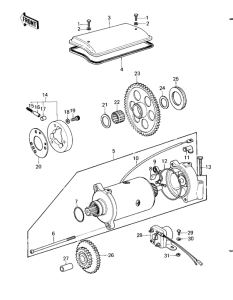 KZ1000 Starter motor / starter clutch