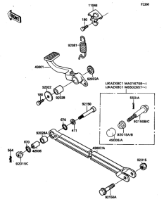 ZX1100 Педаль тормоза
