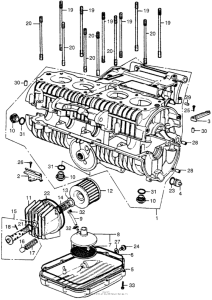 CB550 Crankcase + oil filter