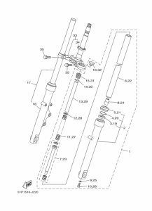 YBR125ED Вилка передней оси