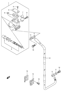 RM125 Передний тормозной цилиндр