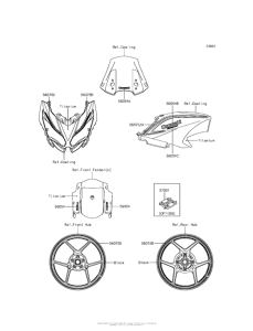 KLE650 Decals (Titanium)(Fhf)(Ca)