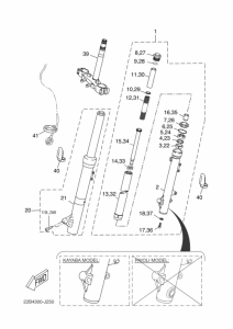 WR125X Вилка передней оси
