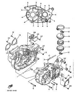 XT500 Картер двигателя
