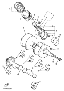 V-MAX12 Коленчатый вал и поршни