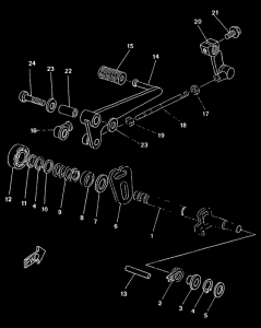TZR50 Eje de cambio . pedal
