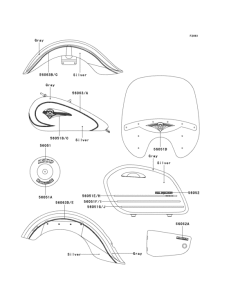 VN1500 Decals(silver / gray)(vn1500-l2)