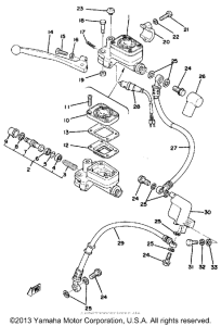 XS500C Master cylinder - brake hose