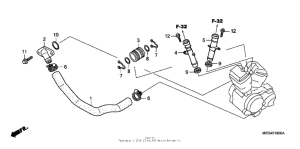 VT750CA Патрубки охлаждения