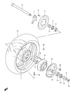 TL1000 Rear wheel complete assy
