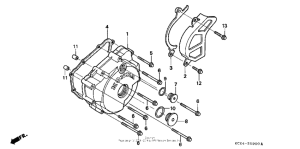 XR250R Крышка картера левая