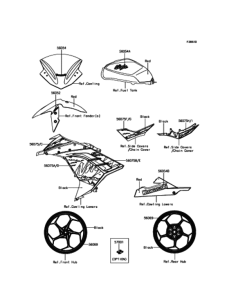 EX250 (ABS) デカール(レツド)(MHF)