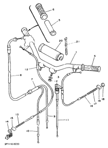 PW50 Steering handle. cable