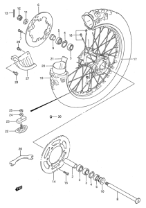 RM250 Rear wheel complete assy