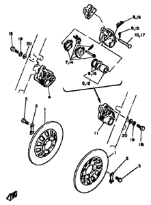 RD350LC Передний суппорт