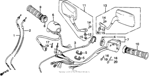 VF750F Control levers + switches + cables