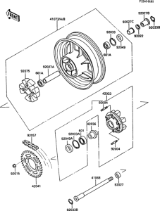 ZX900 Задняя ступица колеса