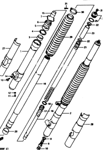 RM500 Вилка передней оси