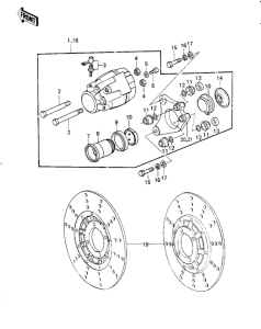 KZ1000 Передний суппорт