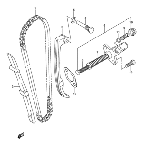 DR-Z125 Держатель направляющей