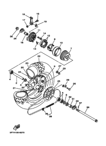 TW200E Rear wheel complete assy