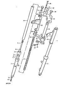 GP125 Вилка передней оси