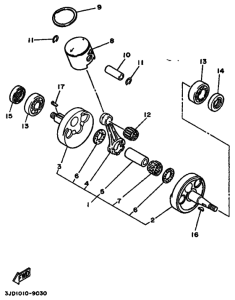 YZ125 YZ125W Коленчатый вал и Поршень
