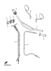 WR250R Рулевой рычаг и кабель