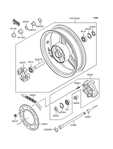 ZR400 Заднее колесо и цепь