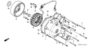NTV650 Left crankcase cover /  generator