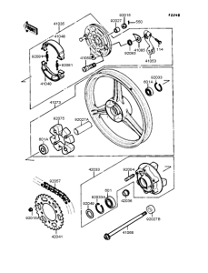 EX400 Заднее колесо и цепь