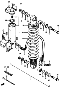 RM500 Абсорбер удавный в сборе задний