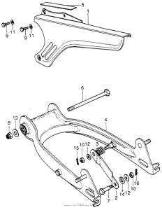 CT70 Swingarm + chain case