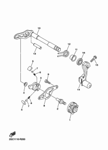 WR450F Вал переключения