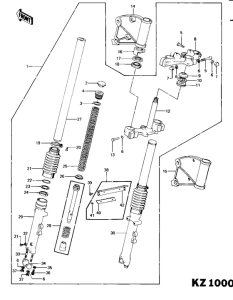 KZ1000 Вилка передней оси