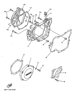 YZ125L Крышка картера двигателя