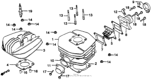 CR125R Cylinder head + cylinder