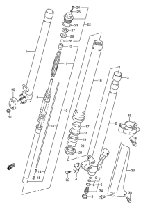 RMX250 Передняя вилка