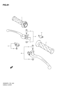GSX650F Рулевой рычаг