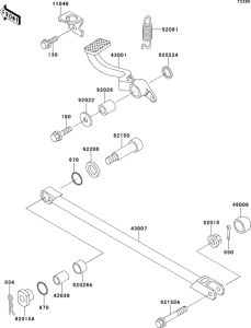ZX1100 Педаль тормоза