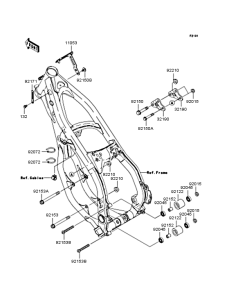 KX125 Рама ,крепежные детали